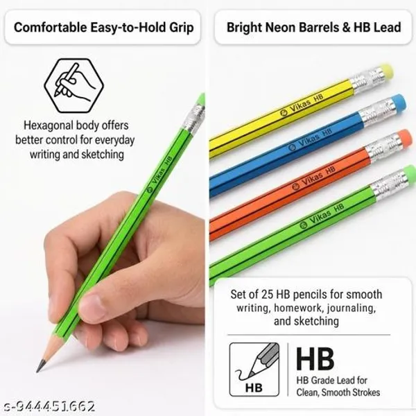 Vikas_Rubber_Tip_Hb_Pencils_Pack_Of_25_Smooth_Dark_Writing_Pencils_For_Kids_Students_Break_Resistant_Lead_Polymer_Body_Study_Pencils_For_School_Homework_Exams_-_Pack_of_2