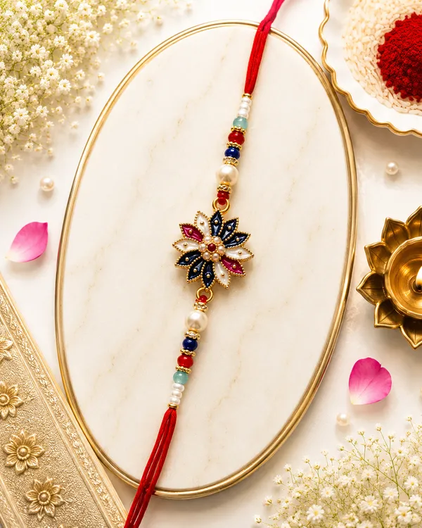 The_Dhawani_collection_�_Premium,_hand_made_rakhi_set_of_3_,_roli_chawal_and_a_set_of_2_som