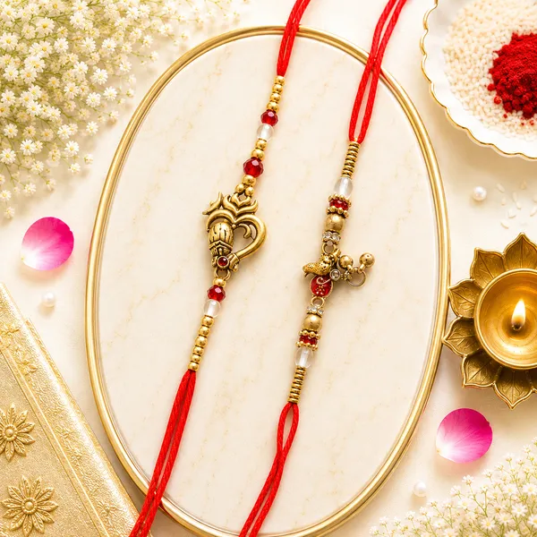 The_Dhawani_collection_�_Premium,_hand_made_rakhi_set_of_3_,_roli_chawal_and_a_set_of_2_som