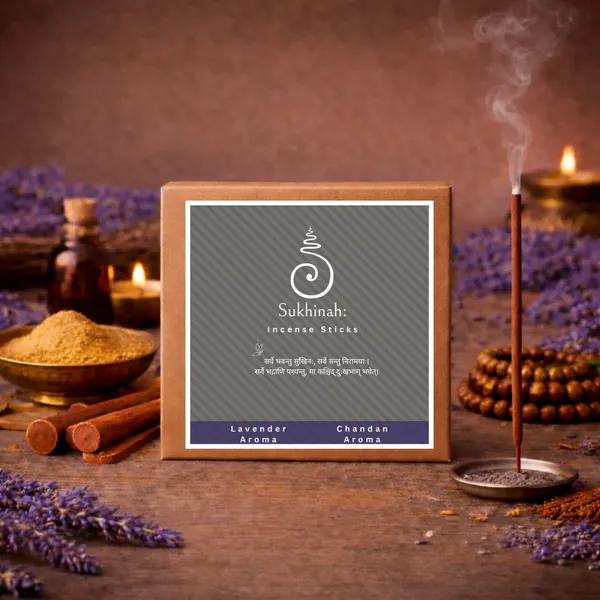 Sukhinah:_Premium_Lavender,_Rose_and_Chandan__Incense_Sticks_Pack_Of_3._(Charcoal-Free,_Low_Smoke_Bambooless)