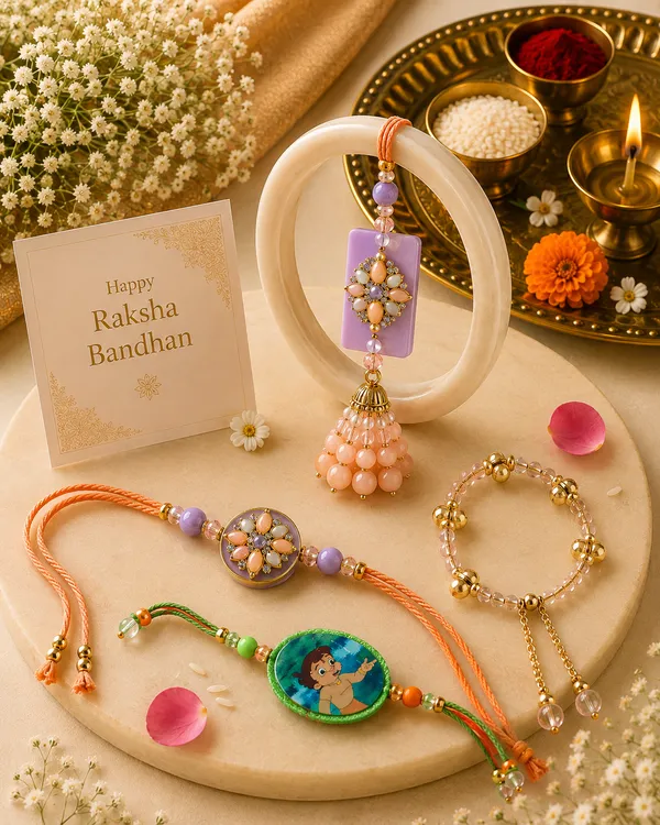 Lavender_Pearl_Elegance_�_Premium,_hand_made,_Bhai_Bhabhi_Rakhi_Set_with_2_kids_rakhi,_roli_chawal_and_a_set_of_2_som