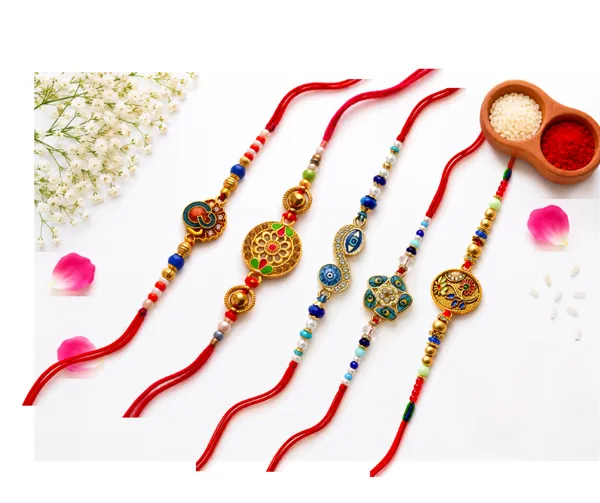 The_AUM_collection_�_Premium,_hand_made,_rakhi_set_of_5,_roli_chawal_and_a_set_of_2_som