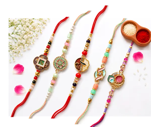 The_meenakari_collection_�_Premium,_hand_made,_rakhi_set_of_5,_roli_chawal_and_a_set_of_2_som