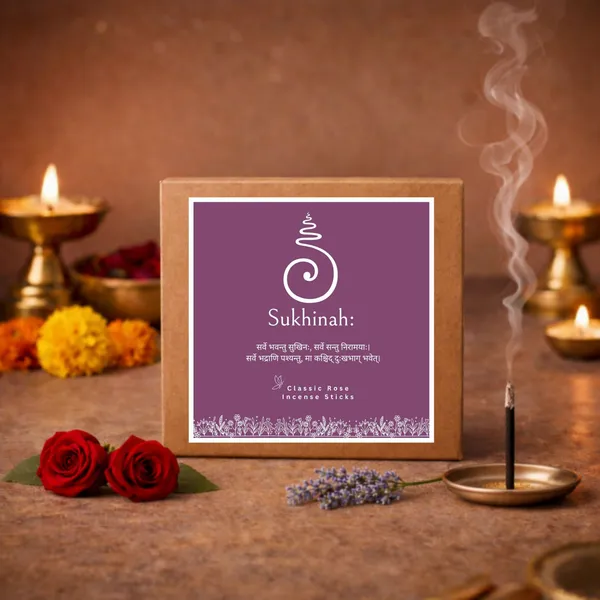 Sukhinah:_Rose,_Kasturi_and_Chandan__Incense_Sticks_Pack_Of_3._(Charcoal-Free,_Low_Smoke_Bambooless)