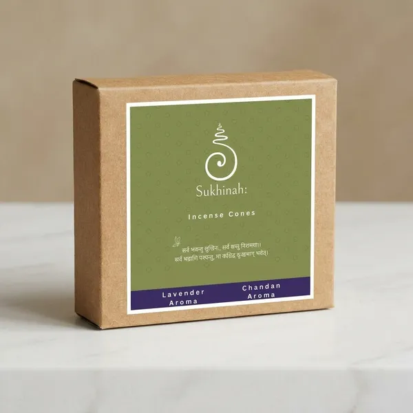 Sukhinah:_Lavender_and_Chandan__Incense__Cones_Pack_Of_2._(Charcoal-Free,_Low_Smoke)