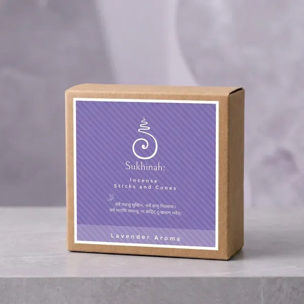 Sukhinah:_Premium_Lavender_Aroma_Incense_Sticks_And_Cones_Pack_Of_2.(Charcoal-Free,_Low_Smoke_Bambooless)
