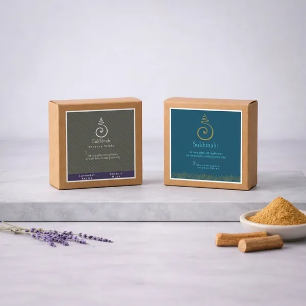 Sukhinah:_Lavender,_Kasturi_and_Chandan__Incense_Sticks_Pack_Of_3._(Charcoal-Free,_Low_Smoke_Bambooless)