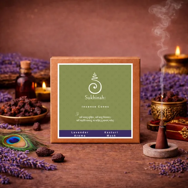 Sukhinah:_Kasturi_and_Lavender__Incense_Cones_Pack_Of_2._(Charcoal-Free,_Low_Smoke)