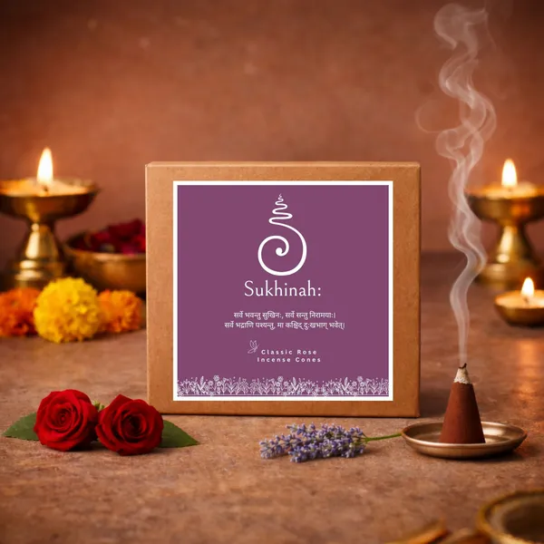 Sukhinah:_Kasturi,_Rose_and_Lavender__Incense_Cones_Pack_Of_3._(Charcoal-Free,_Low_Smoke)