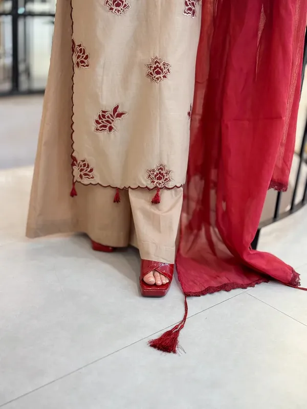 Cream_Rayon_Dress_For_Women