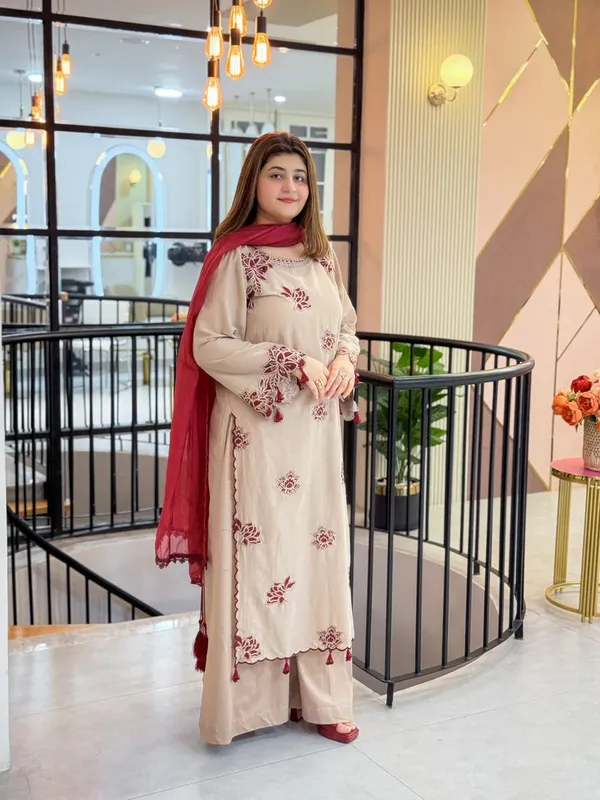 Cream_Rayon_Dress_For_Women