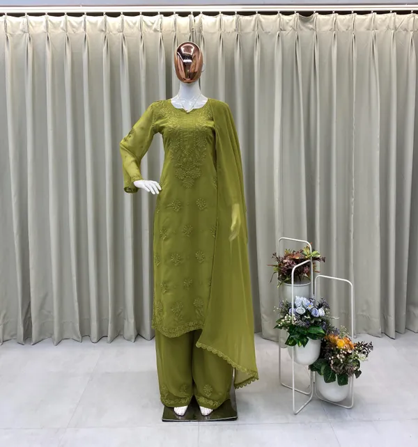 Green_Georgette_Dress_For_Women