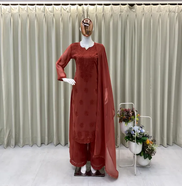 Maroon_Georgette_Dress_For_Women