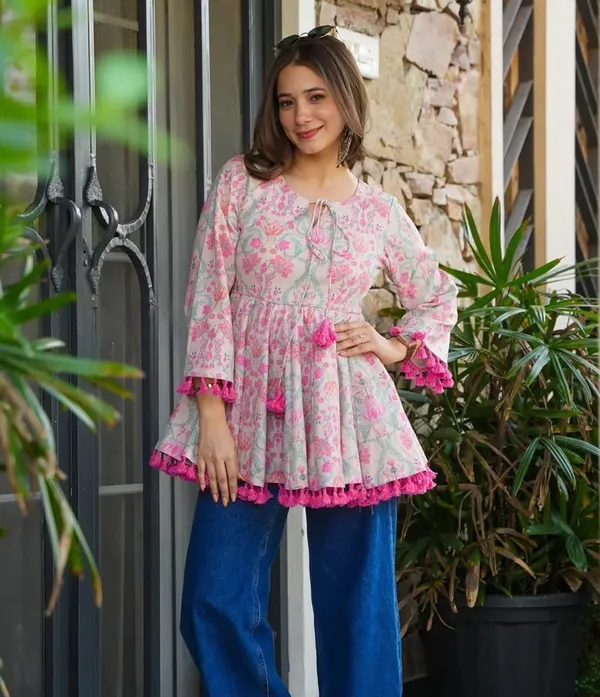 Pink_Rayon_Kurti_For_Women