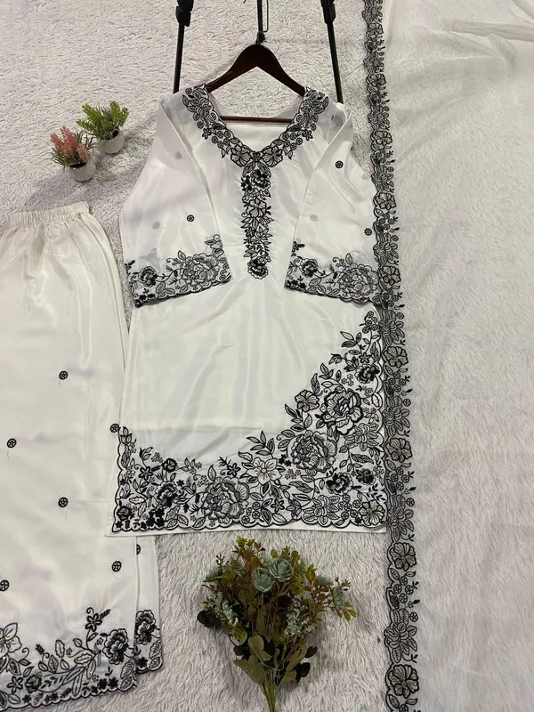 White_French_Crape_Dress_For_Women