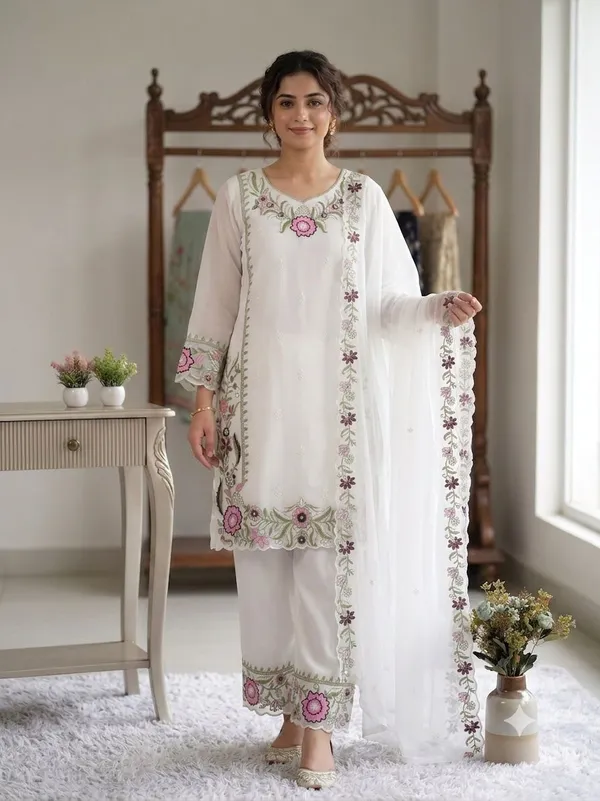 White_Fox_Georgette_Dress_For_Women