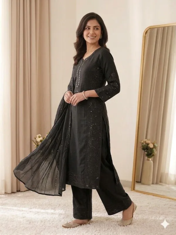 Black_Mal_Chanderi_Dress_For_Women