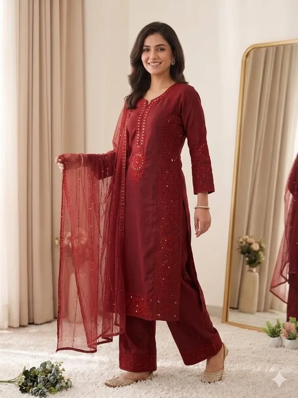Red_Mal_Chanderi_Dress_For_Women