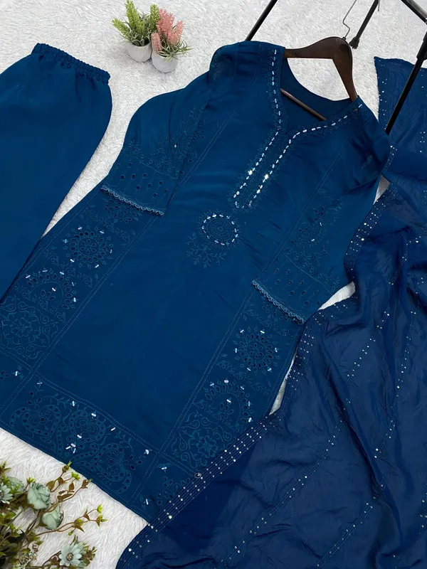 Blue_Mal_Chanderi_Dress_For_Women