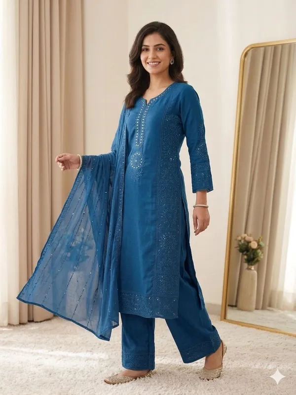 Blue_Mal_Chanderi_Dress_For_Women