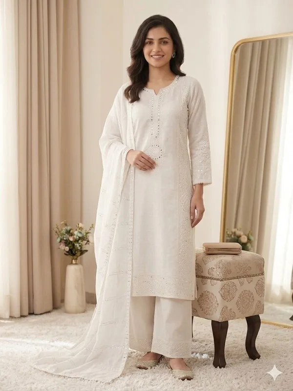 White_Mal_Chanderi_Dress_For_Women