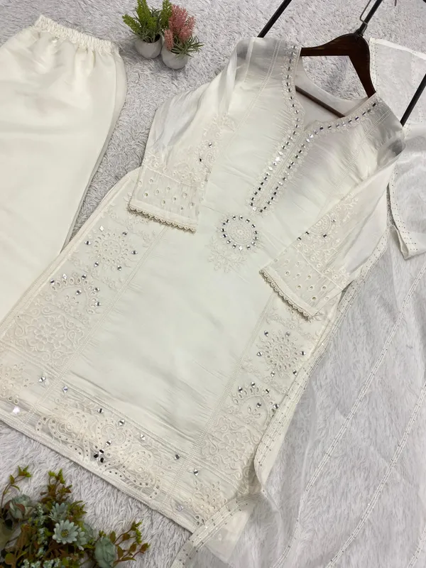 White_Mal_Chanderi_Dress_For_Women
