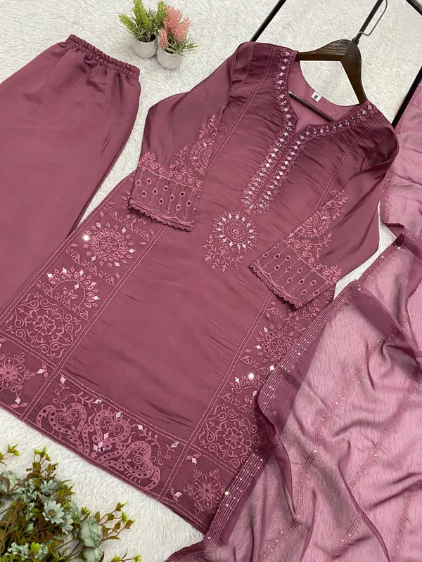 Rosewood_Pink_Mal_Chanderi_Dress_For_Women