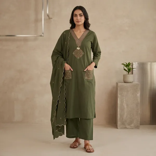 Green_Dhabu_Cotton_Dress_For_Women