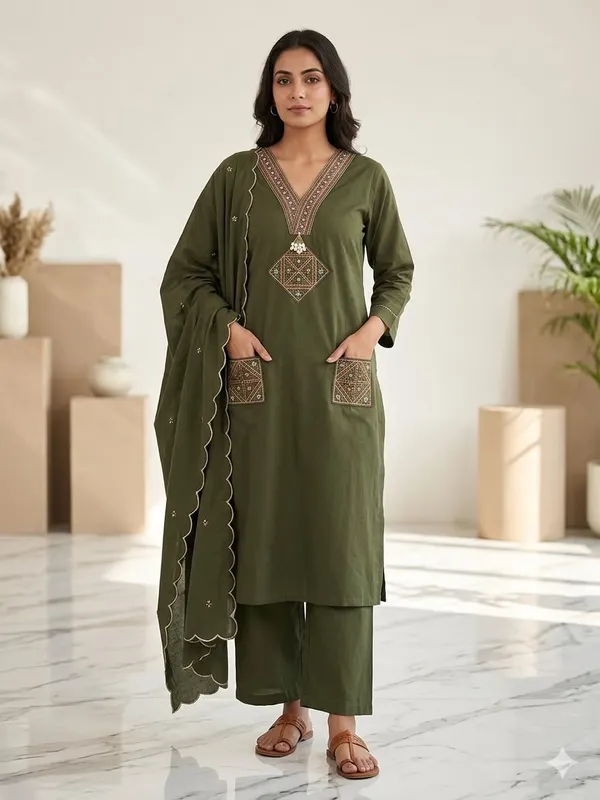 Green_Dhabu_Cotton_Dress_For_Women
