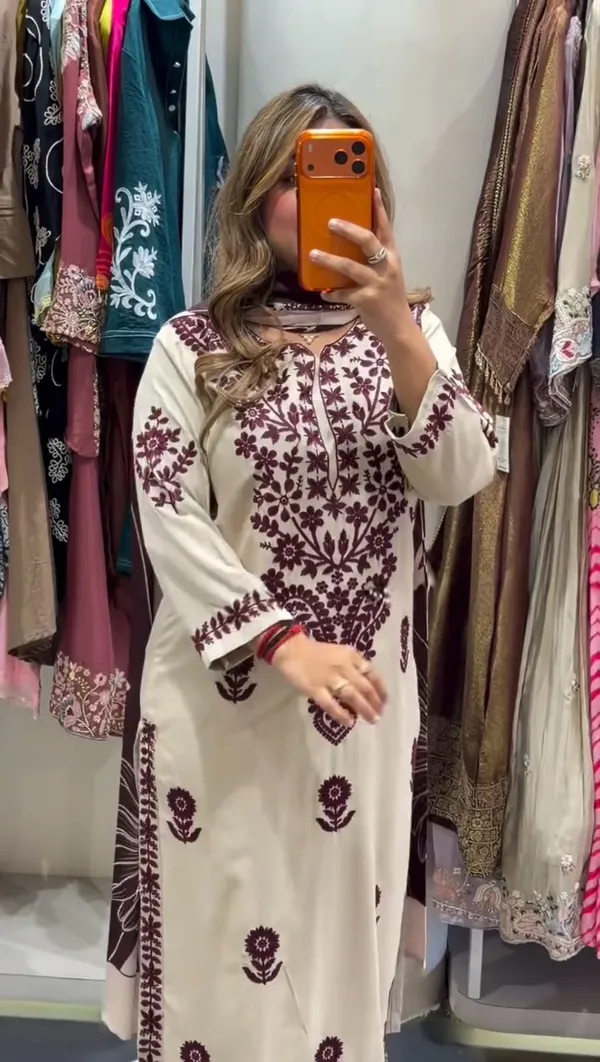 White_Red_Rayon_Dress_For_Women