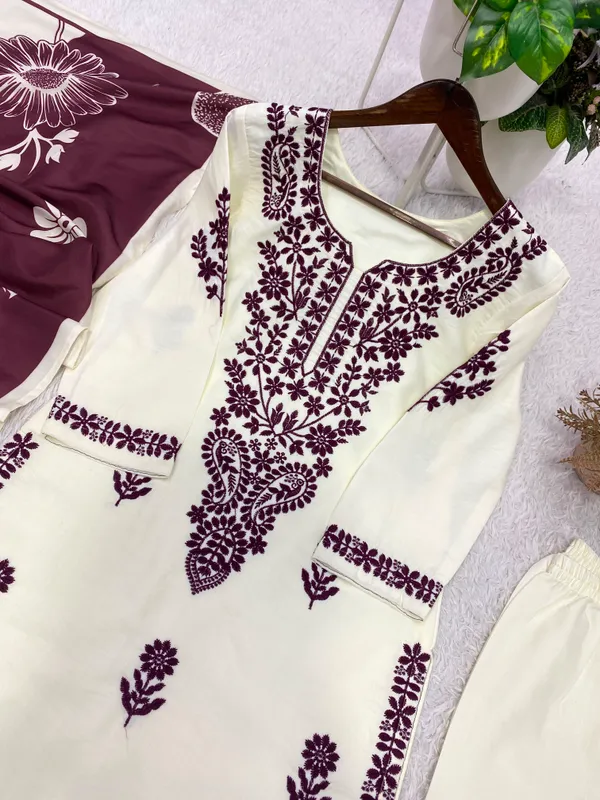 White_Red_Rayon_Dress_For_Women