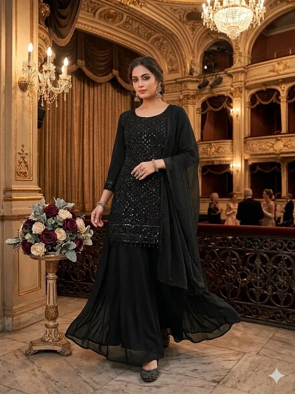 Black_Georgette_Dress_For_Women