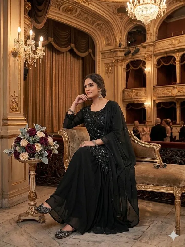 Black_Georgette_Dress_For_Women