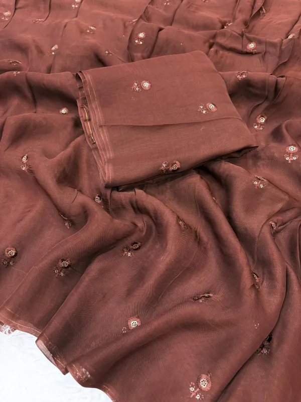 Brown_Viscose_Saree_For_Women