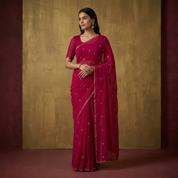 Pink_Viscose_Saree_For_Women