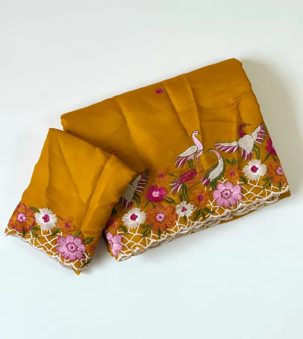 Mustard_Tussar_Silk_Saree_For_Women