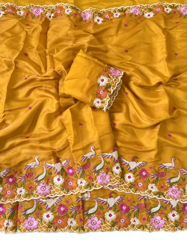 Mustard_Tussar_Silk_Saree_For_Women