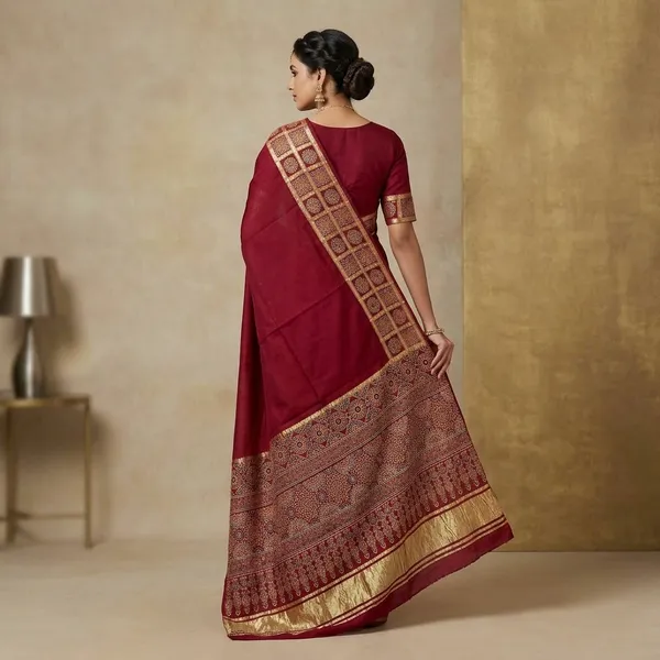 Maroon_Gajji_Silk_Saree_For_Women