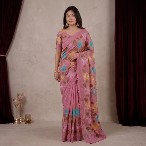 Pink_Viscose_Crunchy_Silk_Saree_For_Women