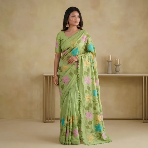Green_Viscose_Crunchy_Silk_Saree_For_Women