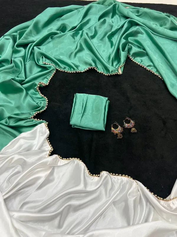 Green_Satin_Silk_Saree_For_Women