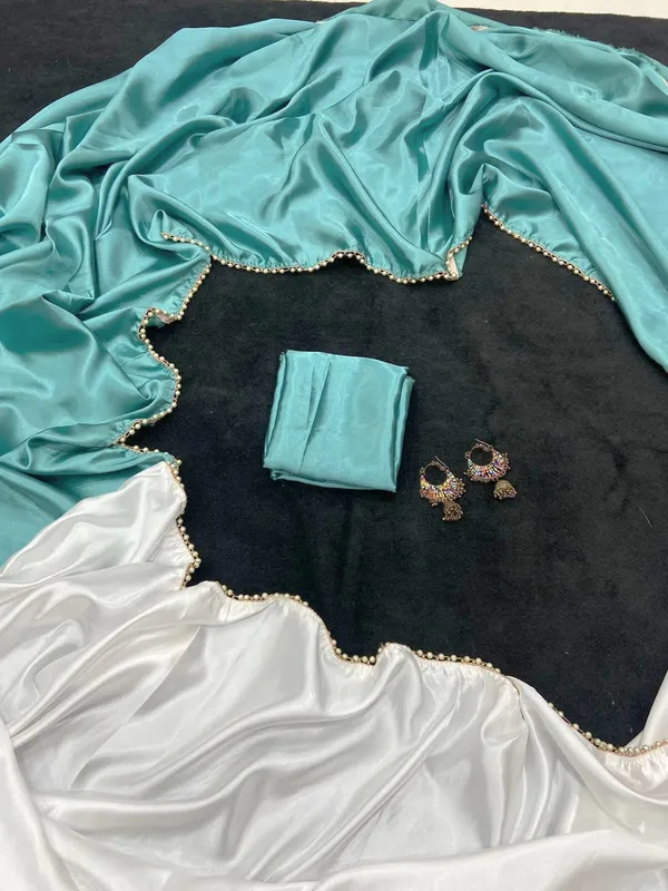 Blue_Satin_Silk_Saree_For_Women
