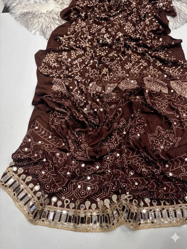 Brown_Satin_Silk_Saree_For_Women