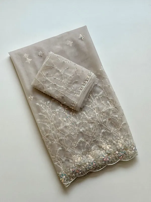Off_White_Soft_Net_Saree_For_Women