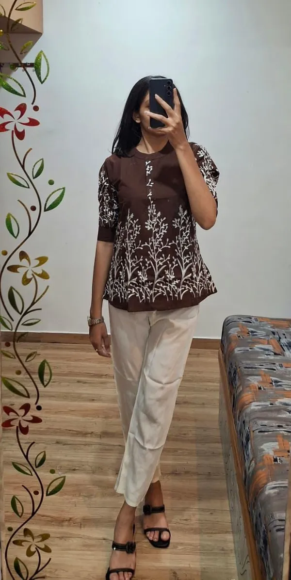 Brown_Cotton_Kurti_For_Women