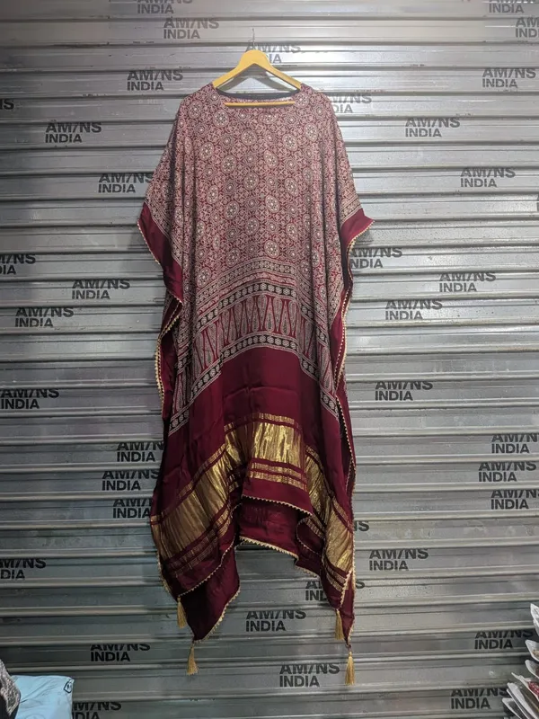 Maroon_Kaftan_Kurti_For_Women