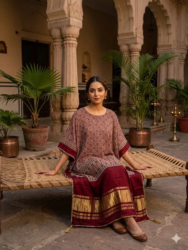 Maroon_Kaftan_Kurti_For_Women