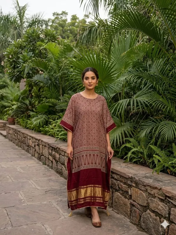 Maroon_Kaftan_Kurti_For_Women
