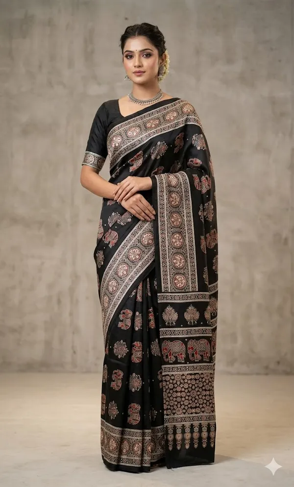 Black_Marshmallow_Blooming_Saree_For_Women