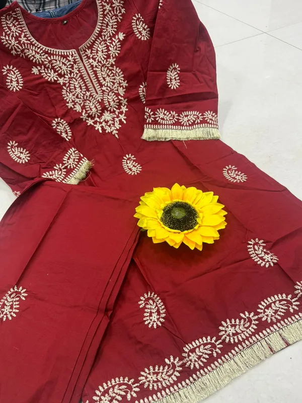 Red_Dhabu_Silk_Co_Ord_Set_For_Women